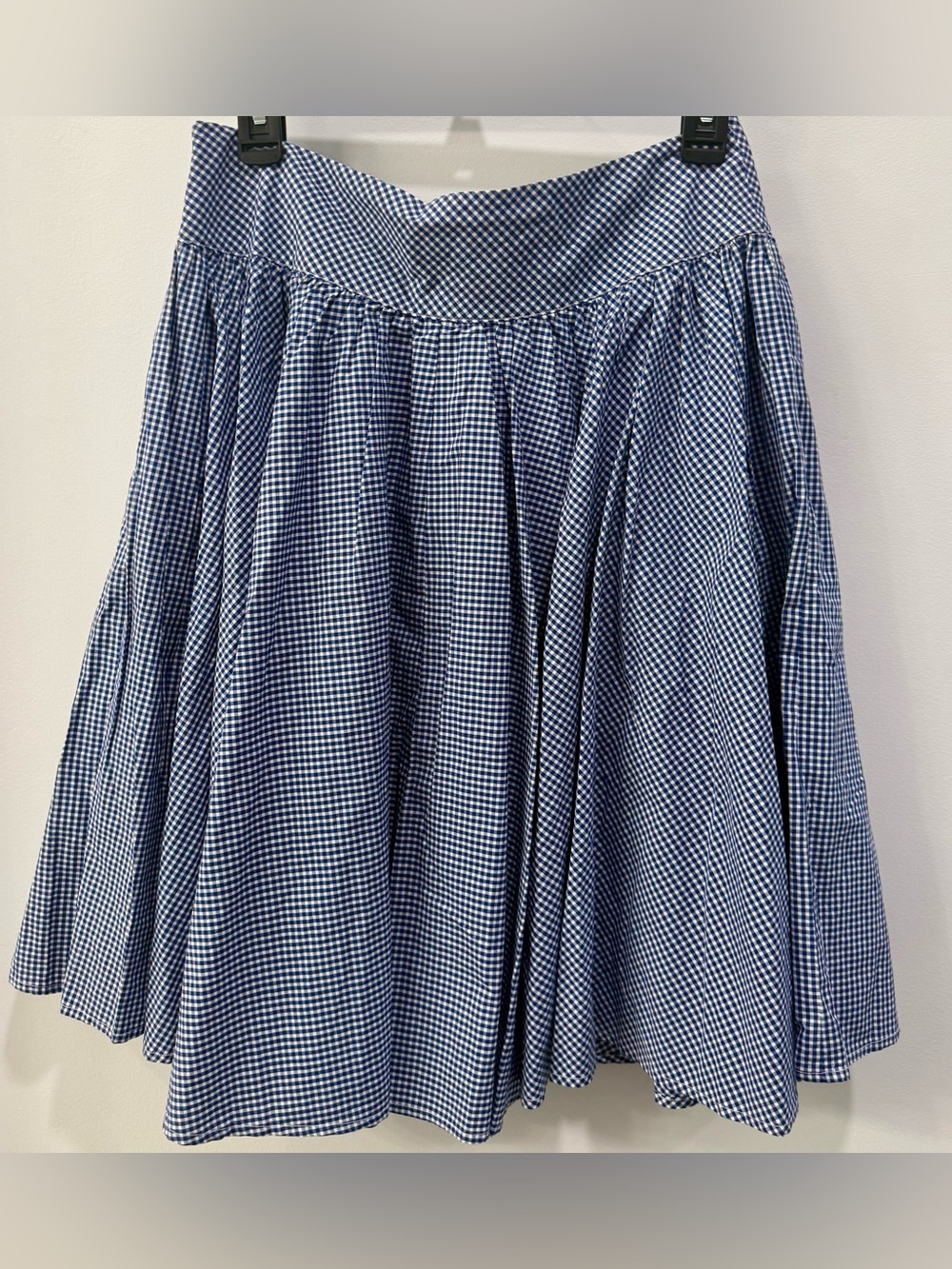 Vintage 90s Ralph Lauren Sport Blue White Gingham Skirt Women 6 Classic Preppy - Picture 6 of 8